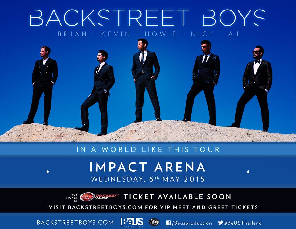 バックストリート・ボーイズ「Backstreet Boys In A World Like This Tour」タイ・バンコク公演がインパクトアリーナで2015年5月6日開催