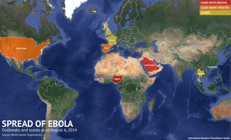 WHOがタイはエボラ出血熱の感染者がいる恐れありと分類
