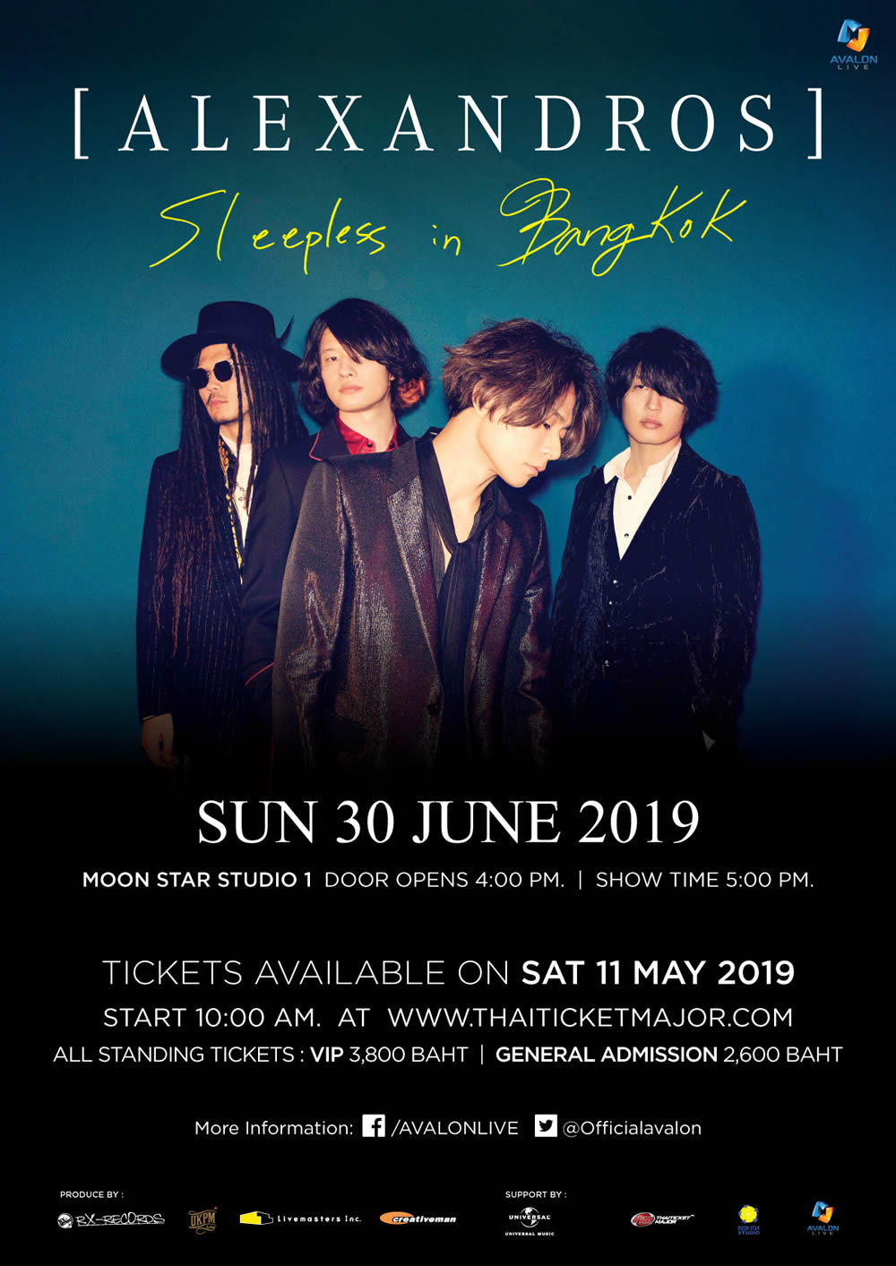 Alexandros タイ バンコク公演 Sleepless In Bangkok が19年6月30日開催 タイランドハイパーリンクス Thai Hyper